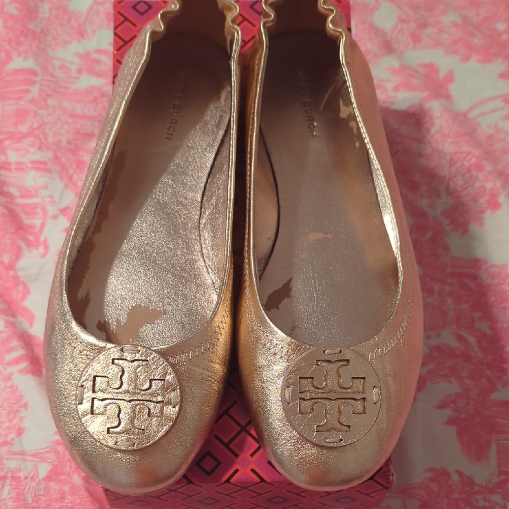 Tory Burch Gold Women's Ballet Flats